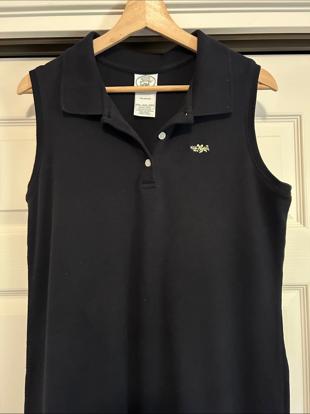 Laura Ashley Sleeveless Polo Midi Navy Dress Size XL 100% Cotton - Picture 2 of 6